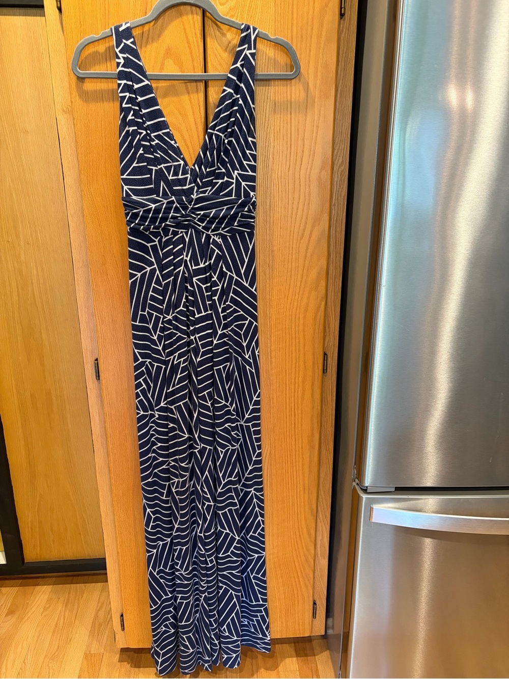 Tart Navy and White stripe Maxi Dress